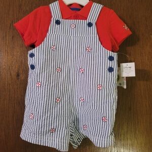 Red and Blue Striped Kids Shirt by [Brand]